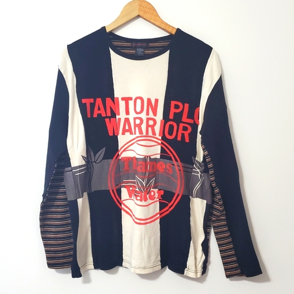 Custo Barcelona Mens Tanton Black Graphic Long Sleeve Knit Sweatshirt Sweater L